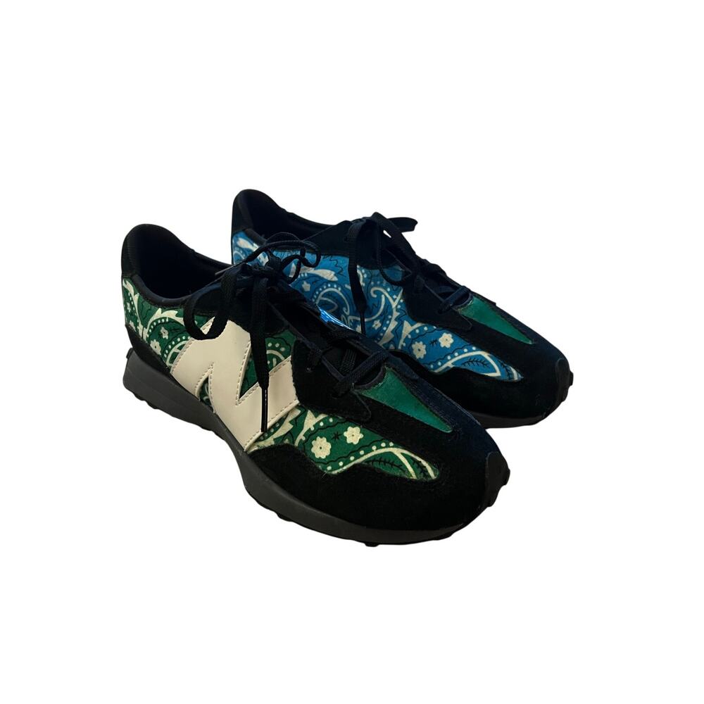 New Balance 327 Bandana Print GS327SA Sneakers Blue Green Black Rare SZ 7.5